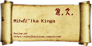Mihálka Kinga névjegykártya